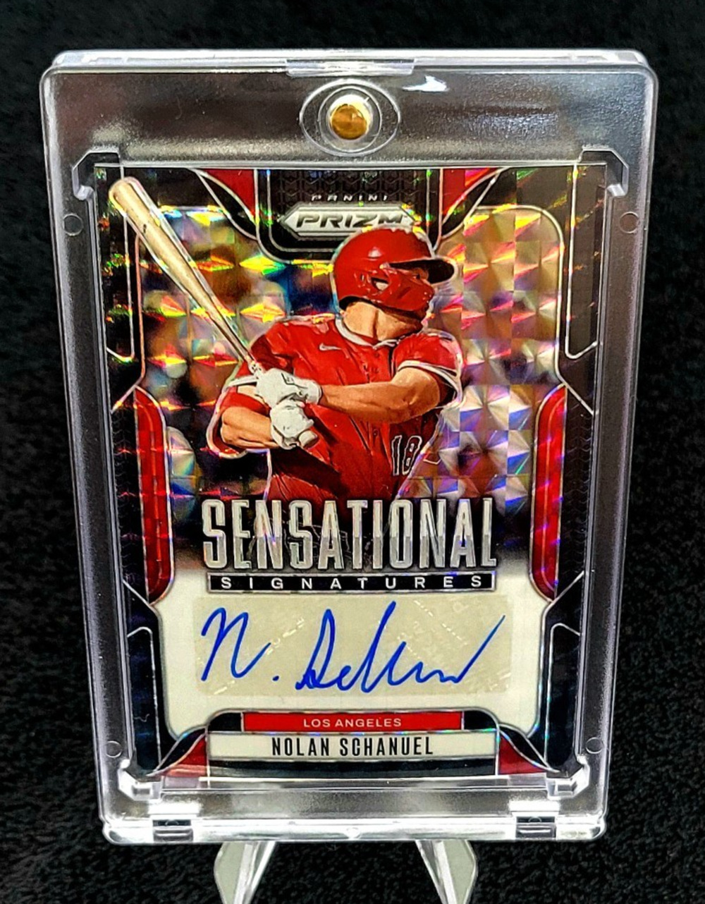 2025 Nolan Schanuel Auto 1/1 Prizm Sensational Signatures Black Finite Angels